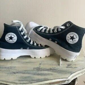 Converse Hi Top Black Platform Sneakers